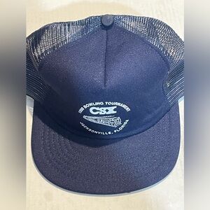 Vintage 1990 CSX Bowling Tournament Jacksonville Florida Snapback Hat Railroad